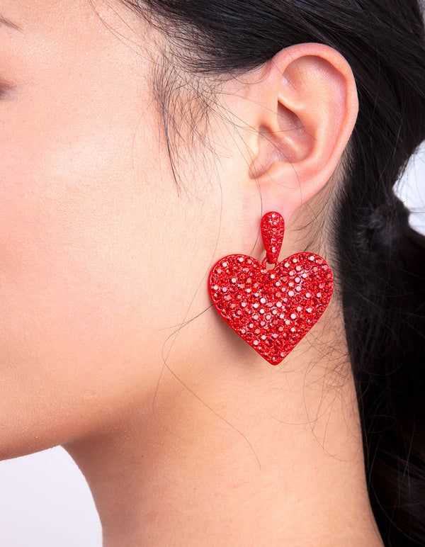 Amazon.com: Red Heart Earrings for Women, Double Heart Dangle Earrings with  CZ Stones, Valentine's Day Earrings, Big Heart Earrings Red: Clothing,  Shoes & Jewelry